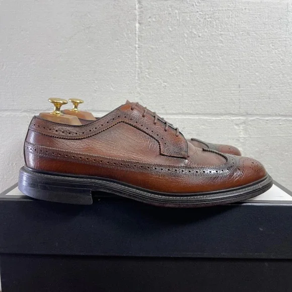 Vintage Coburne Square Brown Leather Wingtip Oxford Dress‎ Shoes Men's 9.5 D