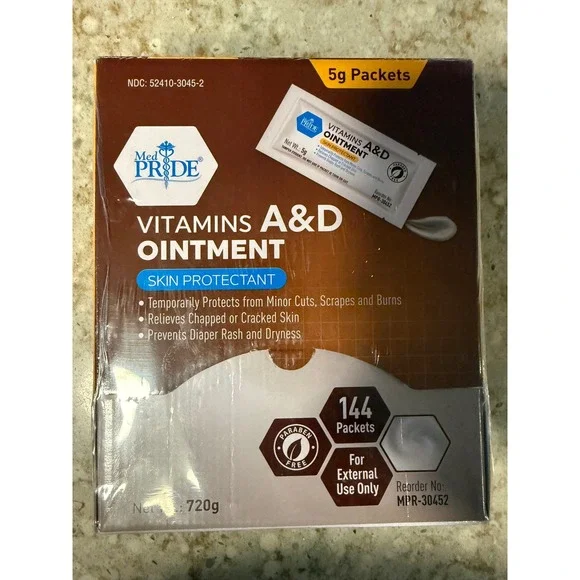 Med Pride Vitamins‎ A&D Ointment Skin Protectant 144 Packets 5g MPR-30452