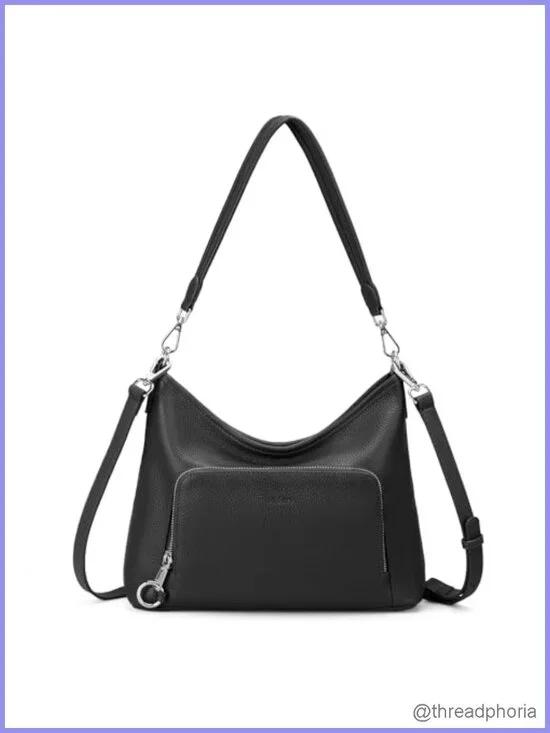 Genuine Leather Hobo Bag RFID Anti Theft Convertible Crossbody Purse
