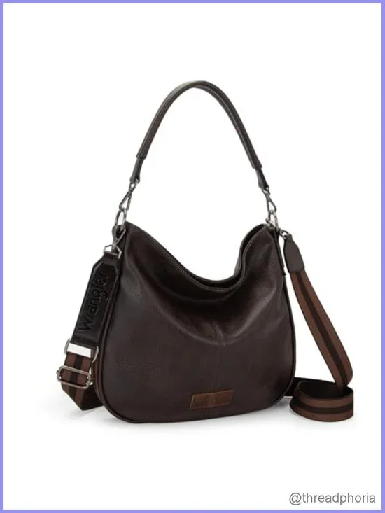 Vegan Leather Hobo Bag Crossbody Shoulder Purse Adjustable Detachable Strap