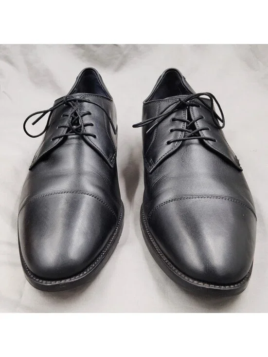 Cole Haan C11630 Lenox Hill Men's 10.5 M Black Leather Cap Toe Dress Shoes
