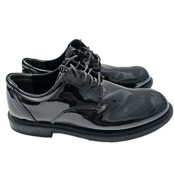 Thorogood Men's Sz 10 Poromeric Oxford Shoes 831-6031 Shiny Black Uniform Dress