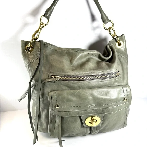 Coach | Vintage 2000s Y2K Large Grey Hobo Genuine Leather