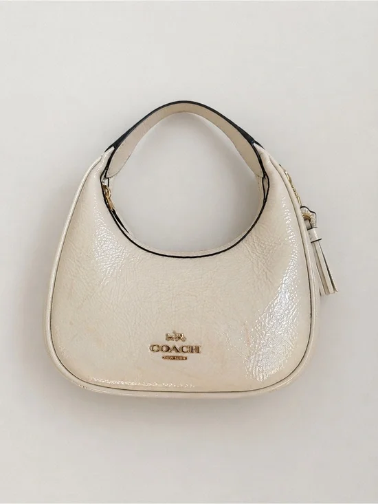 COACH Carmen Mini Bag fast shipping no straps EUC beige color