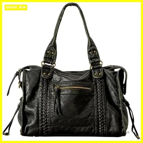 Large Vegan Leather Hobo Crossbody Shoulder Bag Multi-Pocket Y2K Vintage