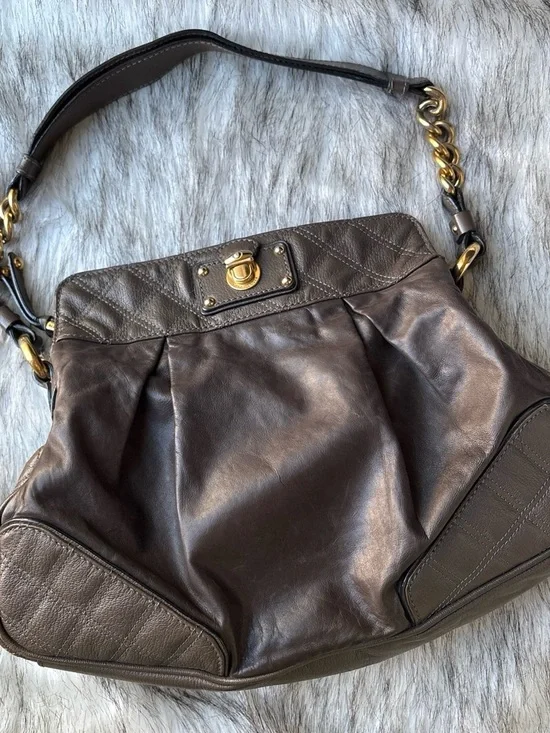 Marc Jacobs RARE Limited Production Brown Leather Hobo with Gold Hardware