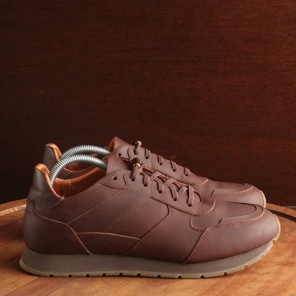 Beckett Simonon Sneakers Mens Size 9.5 Brown Graham Leather Contemporary Shoes