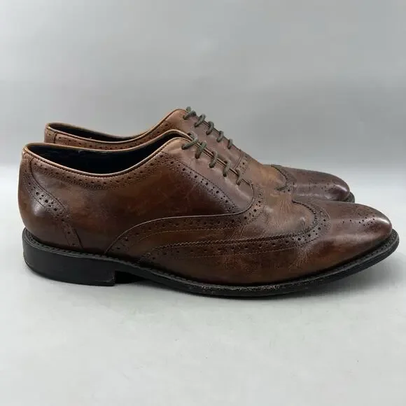 Thursday Boot Aviator Brogue Oxford Men Size 11 Brown Leather Wingtip Low Shoes