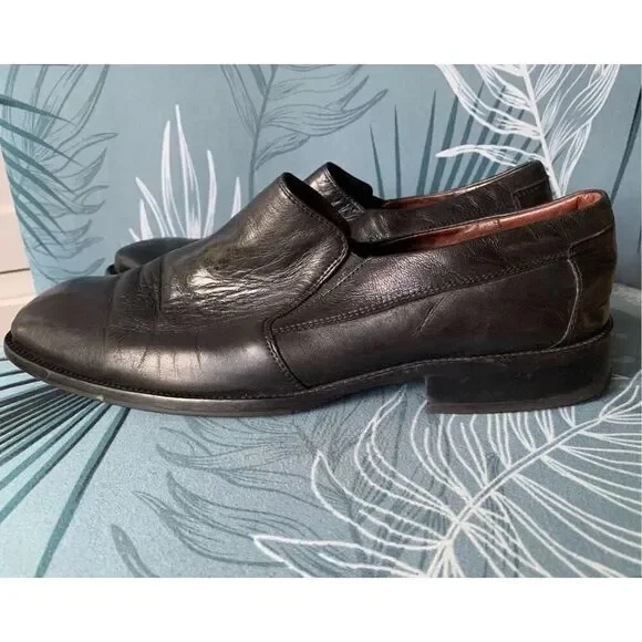 Johnston & Murphy LOAFER Black Leather Slip On Dress Shoes mens 13 M