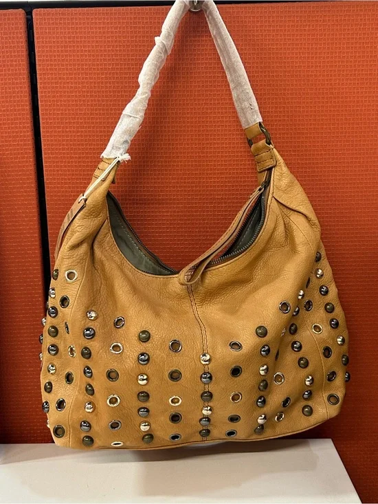 NWT American Leather large studded hobo
