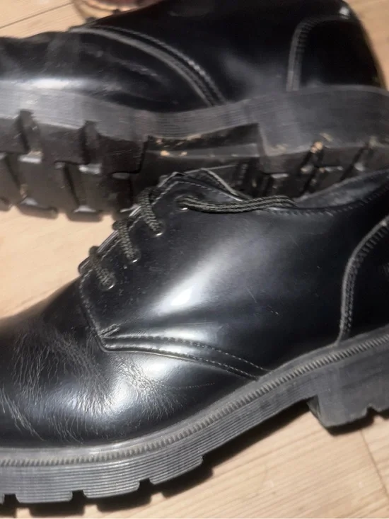 Dr. Martens Black Leather Lace-Up Chunky Derby Shoes