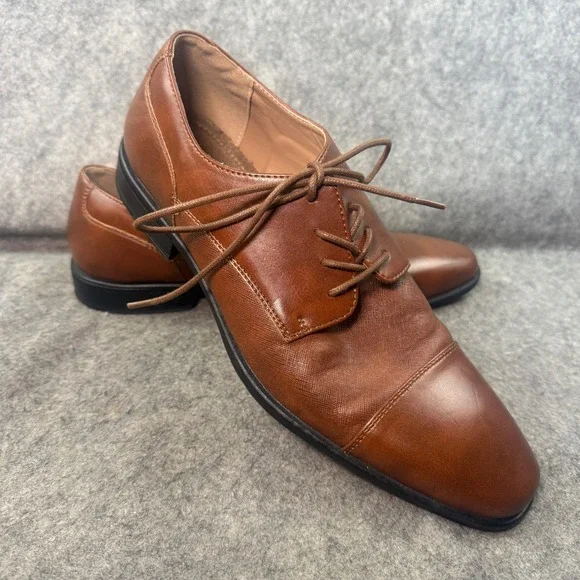 J. Ferrar Brody Mens Cognac Brown Cap Toe Oxford Dress Shoes Size 10M F18767