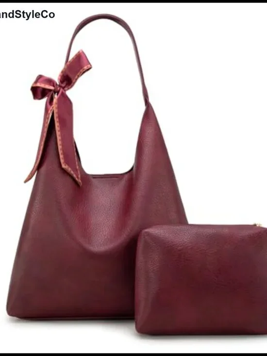 Montana West Slouchy Hobo Bag Faux Leather Shoulder Purse with Scarf