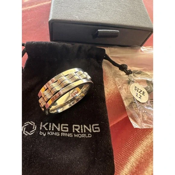 King Ring‎ Spin Gear Ring Titanium Steel Size 12 Fidget Spinner Band K12SL12 Box