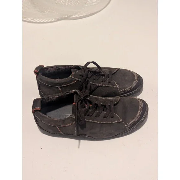 Muk Luks Mens Size 9 Brown Cow‎ Leather Suede Walking Lace Up Moc Style Shoes