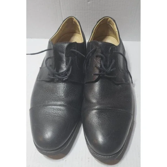 Belvedere Duke Leather Lace Up Cap Toe Oxford Black Derby Men's Shoes Size 13 D