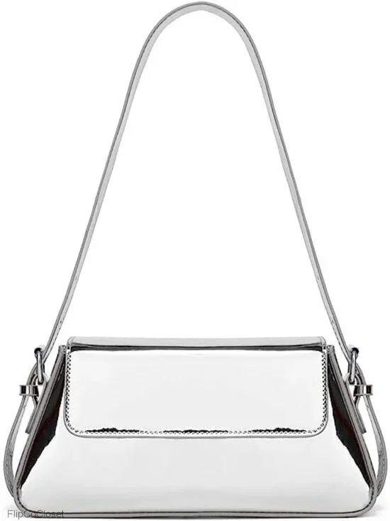 Y2K Metallic Hobo Purse Sparkly Evening Shoulder Bag for Party