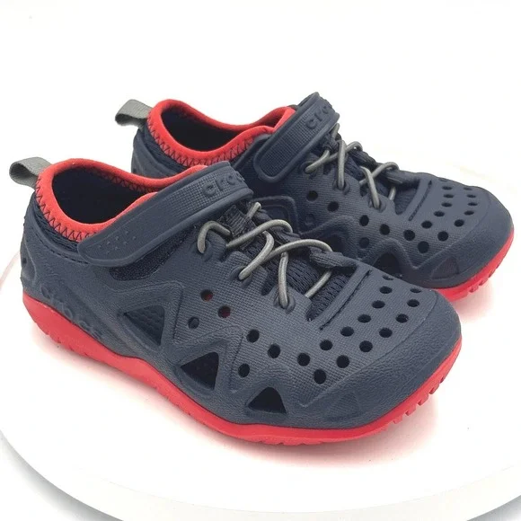 Crocs‎ Swiftwater Expedition Navy Red Kids Water Shoes Sandals C11 204989
