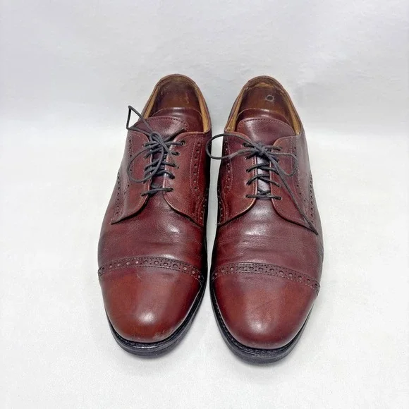 Allen Edmonds Men's Benton Brown Cap Toe Oxford‎ Shoes 9D Leather Vibram Gumlite