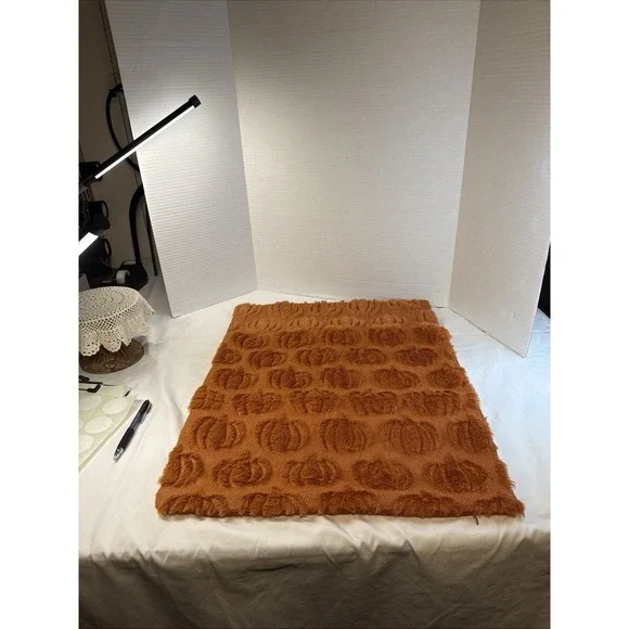 2 Pumpkin Pillow Covers Autumn Orange Chinelle Textured Soft 17