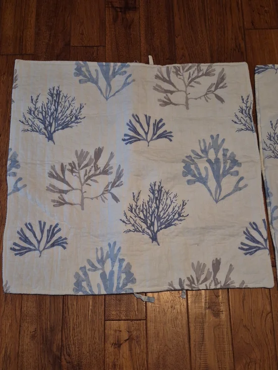 Levtex Set Of 2 Coral Print Euro Pillow Sham Covers