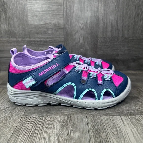 Merrell Hydro Trekker Kids 3M Navy‎ Pink Water Hiking Sandals NEW