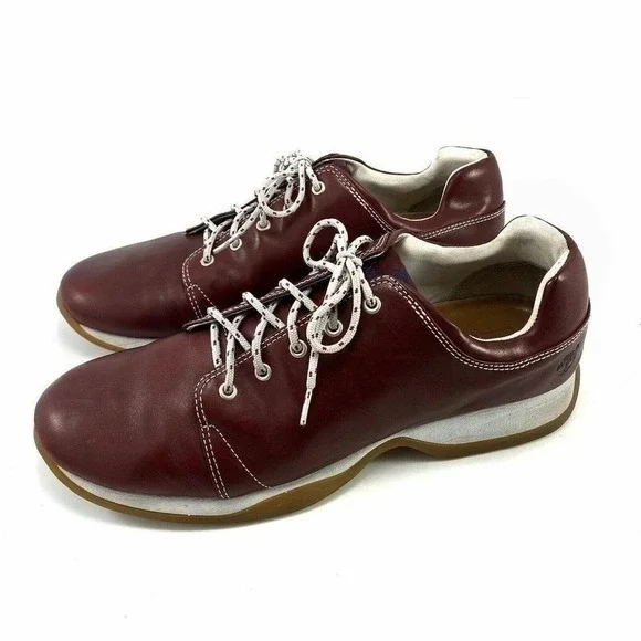 Timberland Leather Oxford Mens 9.5 Burgundy‎ Smart Comfort Casual Walking Shoe