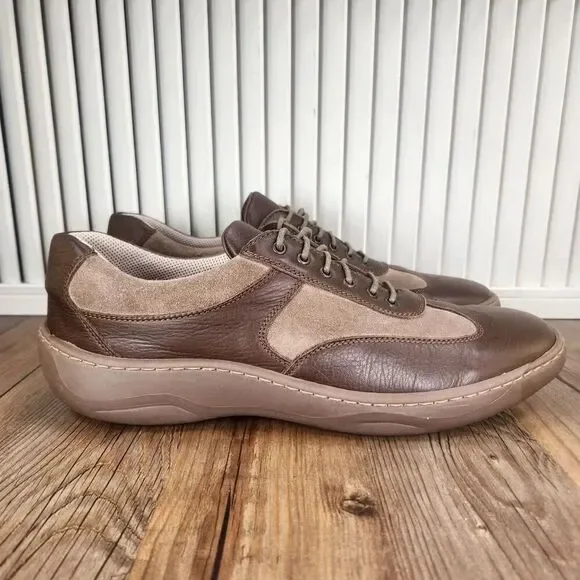 E.T. Wright Lace Up Oxfords Mens 10 B Two Tone Brown Leather Made In Italy Shoes