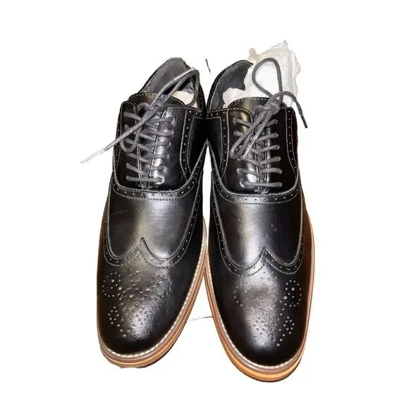 STACY ADAMS 25064 Men's Dunbar-Wingtip Oxford,‎ BLACK Size 9.5