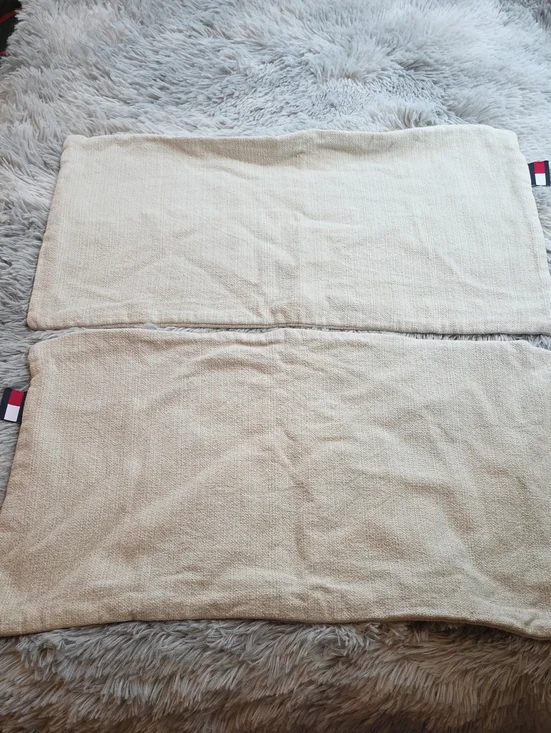 Tommy Hilfiger Neutral Beige Cotton Pillow Shams - Pair