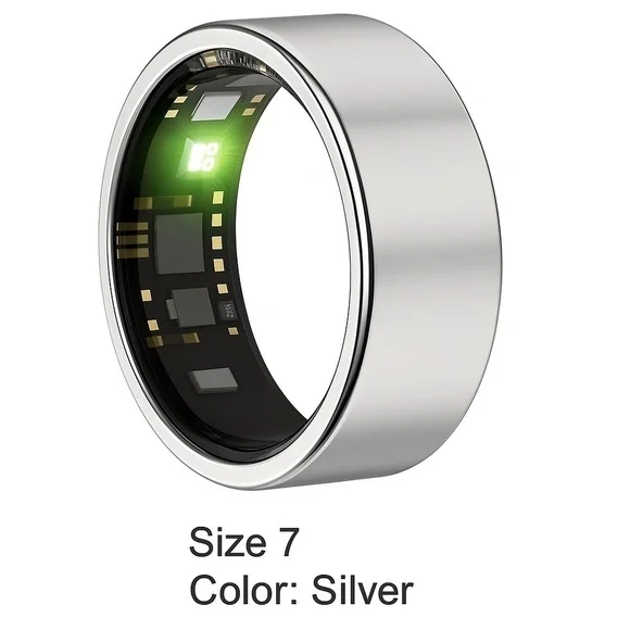 NEW Smart Health Tracker Ring - Silver, Size 7