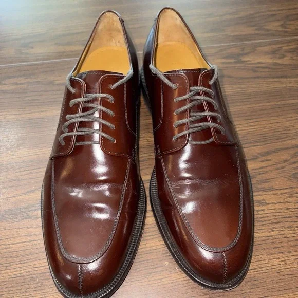 Cole Haan Men's Burgundy Cordovan Leather Split Toe Oxford Dress Shoe Size 9.5‎