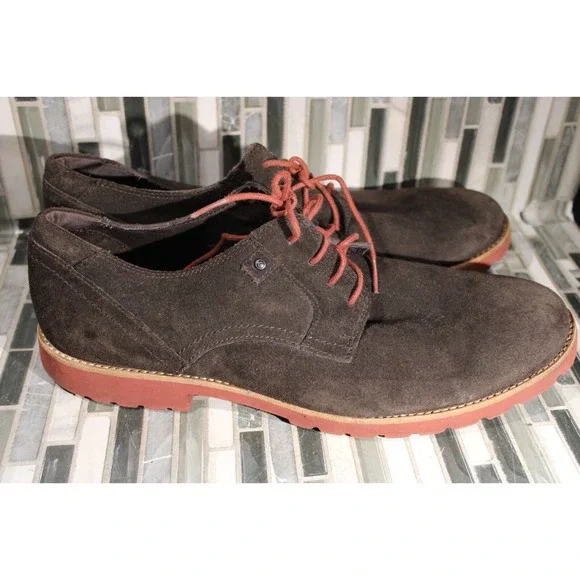 ROCKPORT LEDGE HILL Shoes Plain Toe‎ Brown Suede Leather Oxfords V75319 11