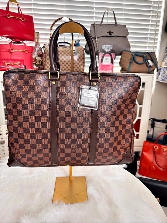 Louis Vuitton Porte-Documents Voyage Damier Ebene Business Laptop Bag in Brown