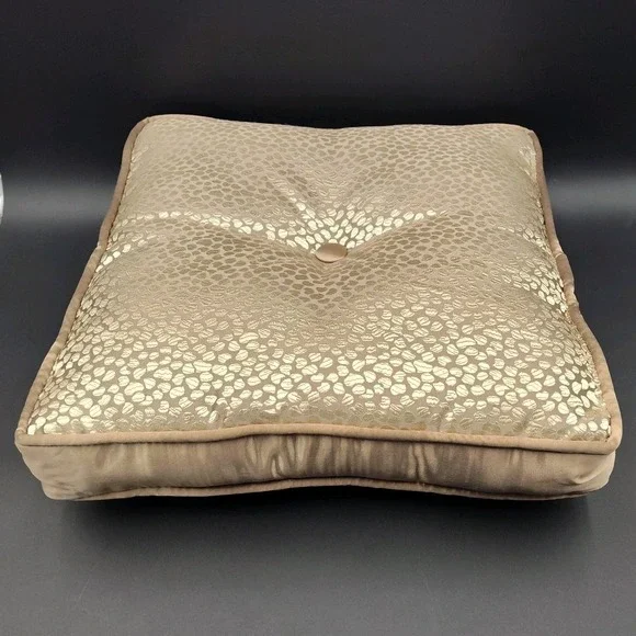 VTG Couch Pillow Square Luxery‎ Gold 17x17x3 Covers Throw Sparkling BL3.3GO3533