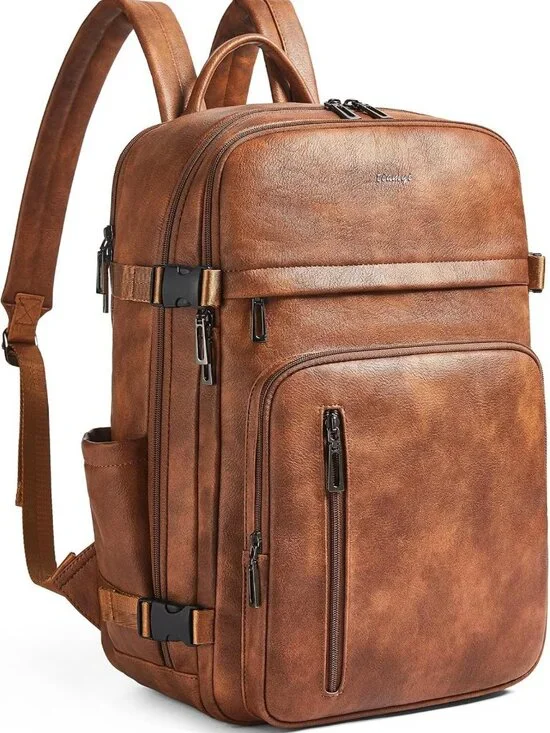 Stylish Vegan Leather Backpack for 17