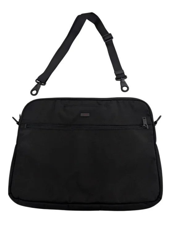 TUMI Black Nylon Laptop Tote Briefcase Crossbody Messenger Bag Strap 12x15.5