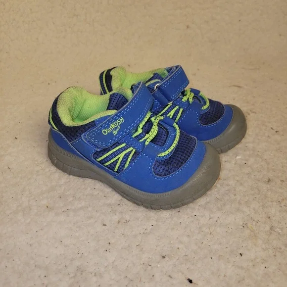OshKosh B'gosh Toddler Water Shoes Blue Green Hook Loop Size 5 EU 20‎