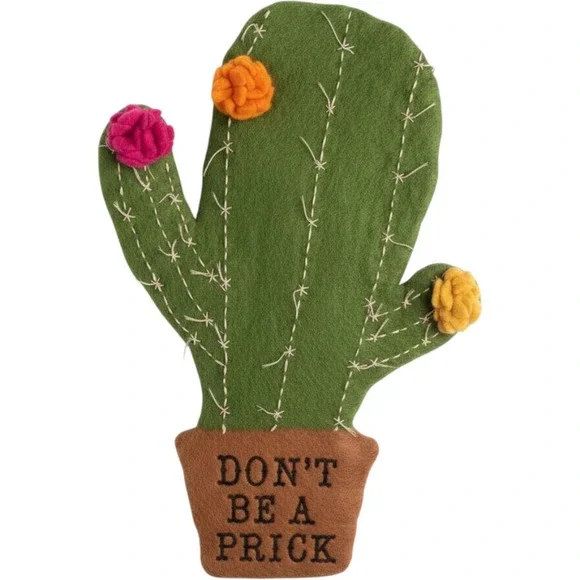 Pier 1 Don't Be‎ A Prick Cactus Wool Felt Wall Hanging 21