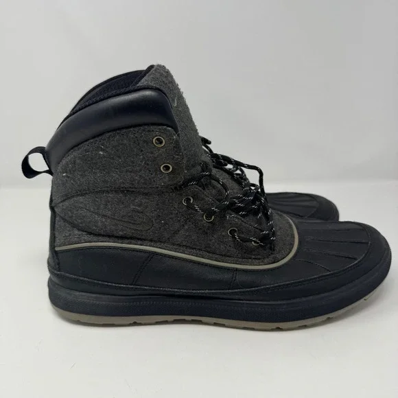 *STAIN Nike ACG Woodside 2 High Black Grey Wool Duck Boots Mens 12 525393-091