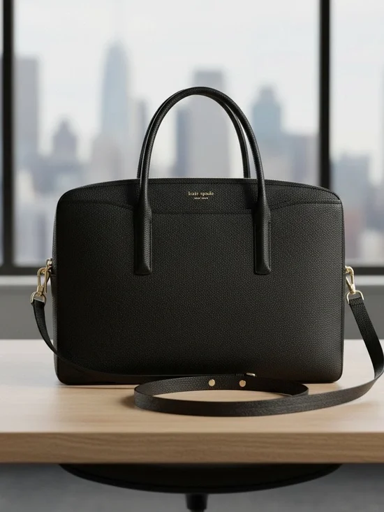 Kate Spade New York Margaux Pebbled Leather Universal Laptop Bag in Black