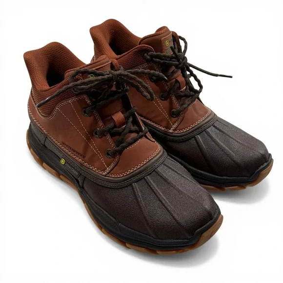John Deere Skechers‎ Slip-ins Waterproof Duck Boots Mens 8.5 Brown 256026 NWOB