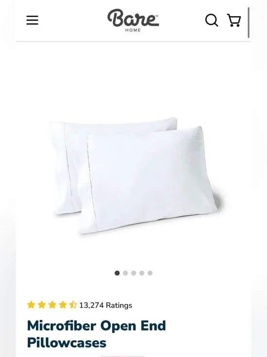 White Microfiber Open-End Pillowcases – Set of 2