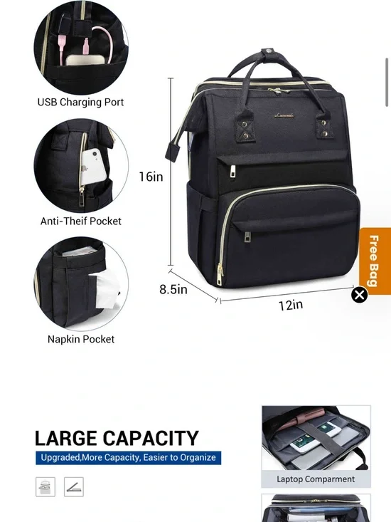 Unbranded Black laptop Backpack