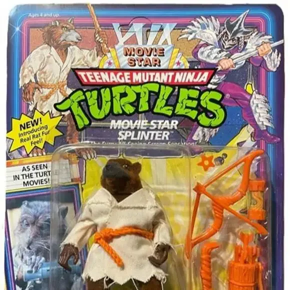 1992 TMNT Movie Star Splinter MINT Unpunched Sealed Clear Bubble Playmates VTG