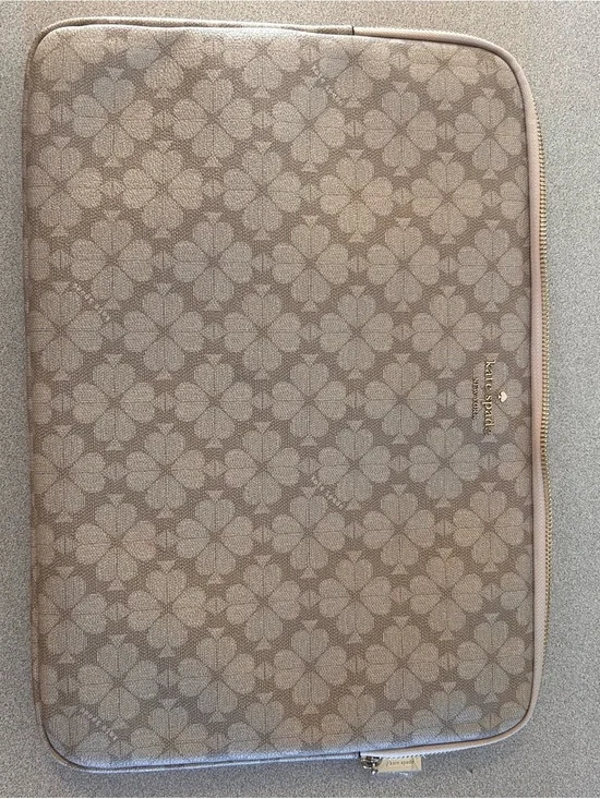 kate spade Beige Floral Logo Laptop Sleeve