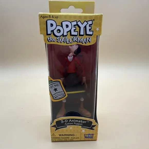 POPEYE THE SAILORMAN 3-D ANIMATOR ACTION PUSH PUPPET RARE VINTAGE Olive Oyl
