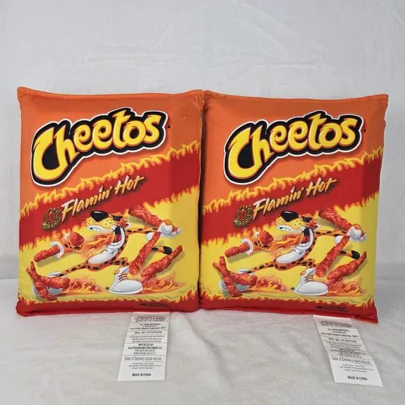 Lot of 2 Snuggie‎ Flamin' Hot Cheetos 2-in-1 Pillow and Snack Tray NWOT