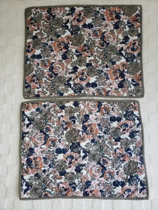Vera Bradley 2 Standard Pillow Shams Floral Exuberant Floral Sage 20