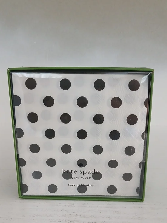 kate spade White Napkins with Black Polka Dots 50ct